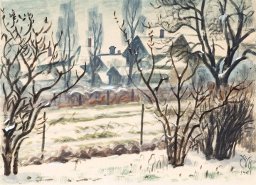 Charles Ephraim Burchfield (American, 1893-1967) "Snow For Christmas"